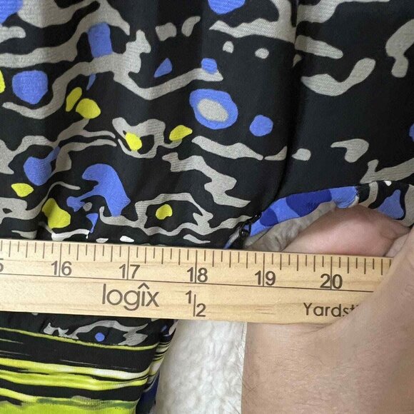 Nine West Dress womens 8 V‎ Neck Multi Color Pattern Knee Length Elastic Waist - Picture 10 of 10